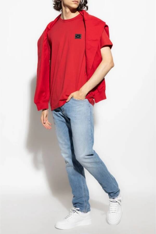 Dolce & Gabbana T-shirt met logo Rood Heren