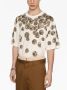 Dolce & Gabbana Beige Katoenen Grafisch Print T-Shirt Oversize Fit Beige Heren - Thumbnail 6