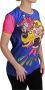 Dolce & Gabbana Paarse Varken Supergirl Katoenen T-shirt Multicolor Dames - Thumbnail 2