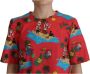 Dolce & Gabbana Rode dgfamily Print Katoenen T-shirt Blouse Red Dames - Thumbnail 2