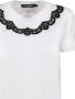 Dolce & Gabbana Witte T-shirt met kanten inzetstukken en DG-logo White Dames - Thumbnail 3