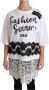 Dolce & Gabbana Witte Fashion Sinner Katoenen Kant T-shirt Top White Dames - Thumbnail 4