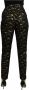 Dolce & Gabbana Zwarte Gouden Brokaat Hoge Taille Broek Black Dames - Thumbnail 2