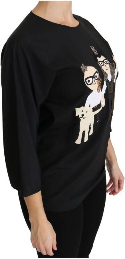 Dolce & Gabbana Top T-shirt zijden blouse Zwart Dames