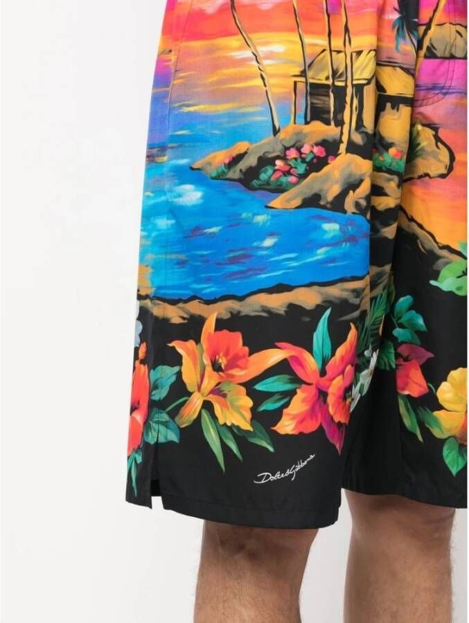 Dolce & Gabbana Tropische Print Bermuda Shorts Multicolor Heren