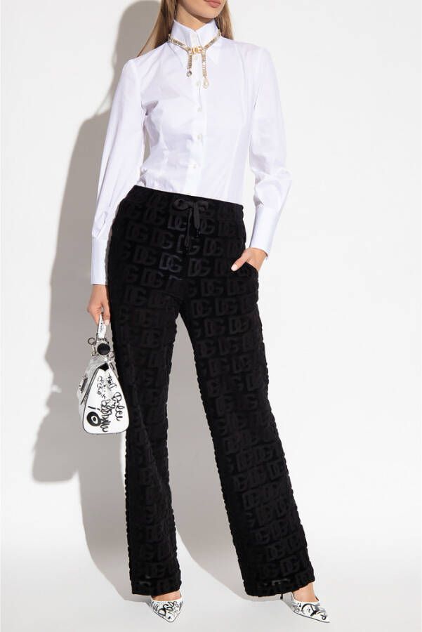 Dolce & Gabbana Broek met logo Zwart Dames