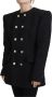 Dolce & Gabbana Zwarte Dubbelrij Polyester Jas Black Dames - Thumbnail 2