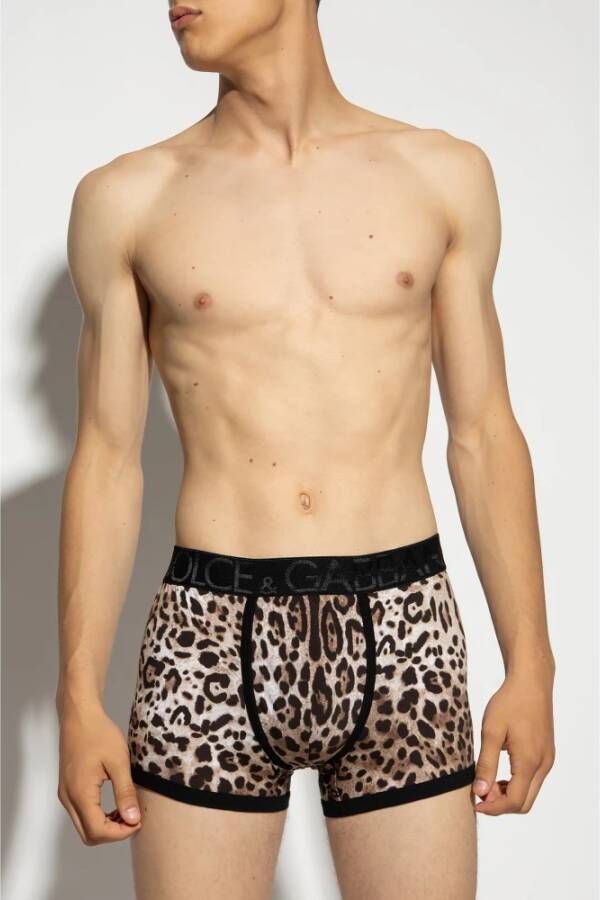 Dolce & Gabbana Boxershorts met luipaardprint Bruin Heren