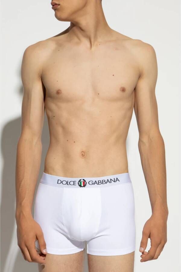 Dolce & Gabbana Boxershorts met logo Wit Heren