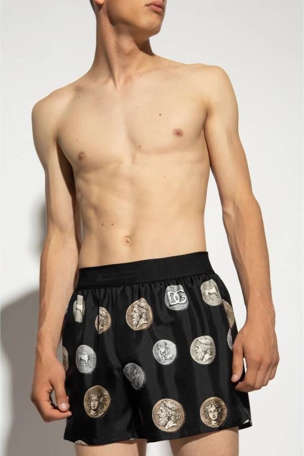 Dolce & Gabbana Zijden boxershorts Zwart Heren
