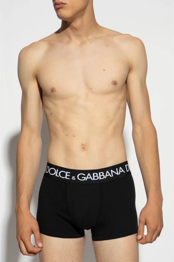 Dolce & Gabbana Merkboxers 2-pack Zwart Heren