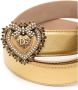 Dolce & Gabbana Verstelbare metallic leren riem met gouden hartgesp Beige Dames - Thumbnail 2