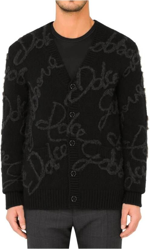 Dolce & Gabbana Dolce Gabbana Wool And Cashmere Cardigan Zwart Heren