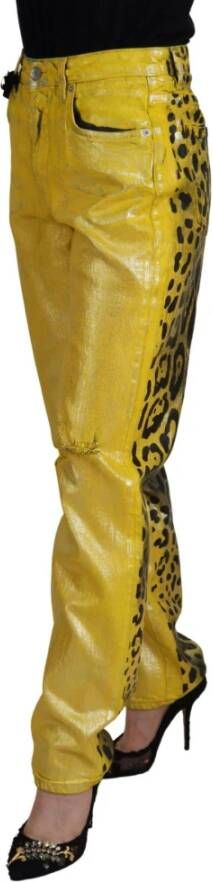 Dolce & Gabbana Vibrant Yellow High Waist Jeans Geel Dames