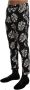 Dolce & Gabbana White Black Leaf Cotton Stretch Slim Pants Zwart Heren - Thumbnail 2