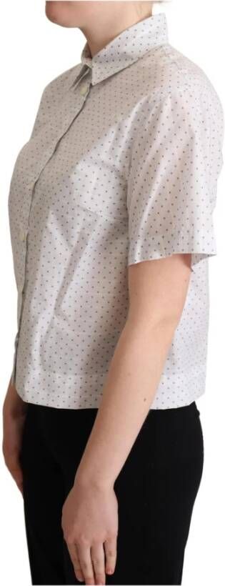 Dolce & Gabbana Polka Dots Collar Blouse Shirt Wit Dames