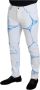 Dolce & Gabbana White Blue Denim Cotton Jeans Stretch Skinny Fit Pant Blauw Heren - Thumbnail 2