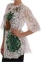 Dolce & Gabbana Witte Blouse met Kristallen Versiering en Kant White Dames - Thumbnail 2