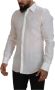 Dolce & Gabbana White Linen Flax Dress Formal Martini Shirt Wit Heren - Thumbnail 2