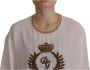 Dolce & Gabbana Elegante Zijden Blouse met Gouden Kroon Borduursel White Dames - Thumbnail 2