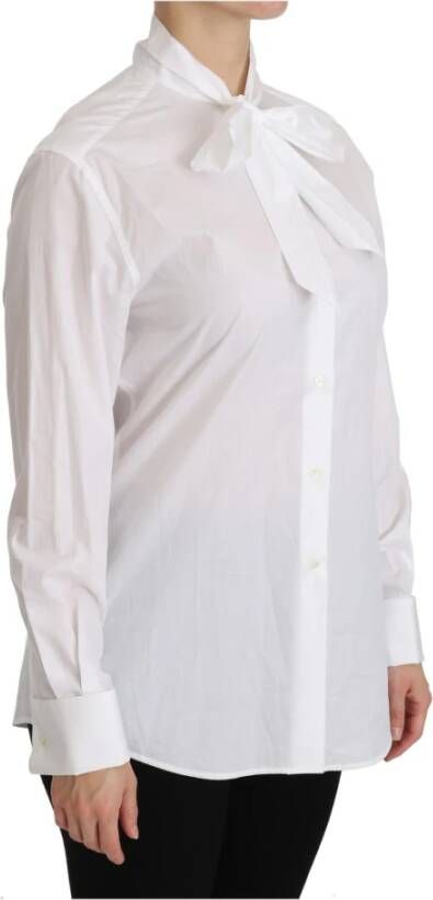 Dolce & Gabbana White Turtle Neck Long Sleeve Polo Shirt Wit Dames