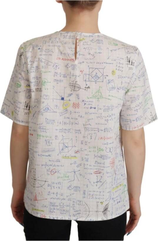 Dolce & Gabbana Wit Algebra Print T-Shirt Wit Dames