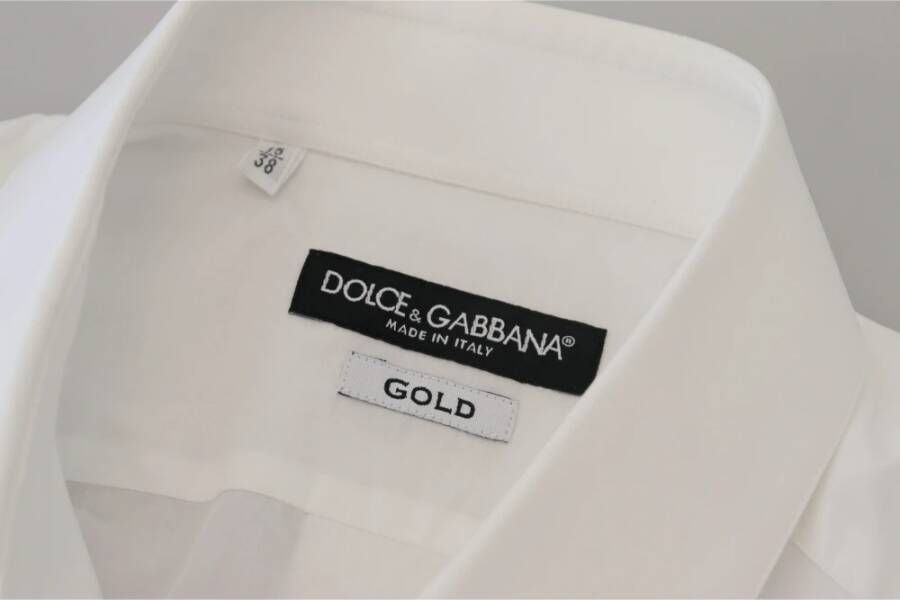 Dolce & Gabbana Witte Katoenen Slim Fit Formeel Overhemd White Heren