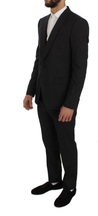 Dolce & Gabbana Wol Zijde Stretch Slim Fit 3 delig pak Grijs Heren