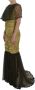 Dolce & Gabbana Gele en Zwarte Bloemenkanten Jurk Yellow Dames - Thumbnail 2