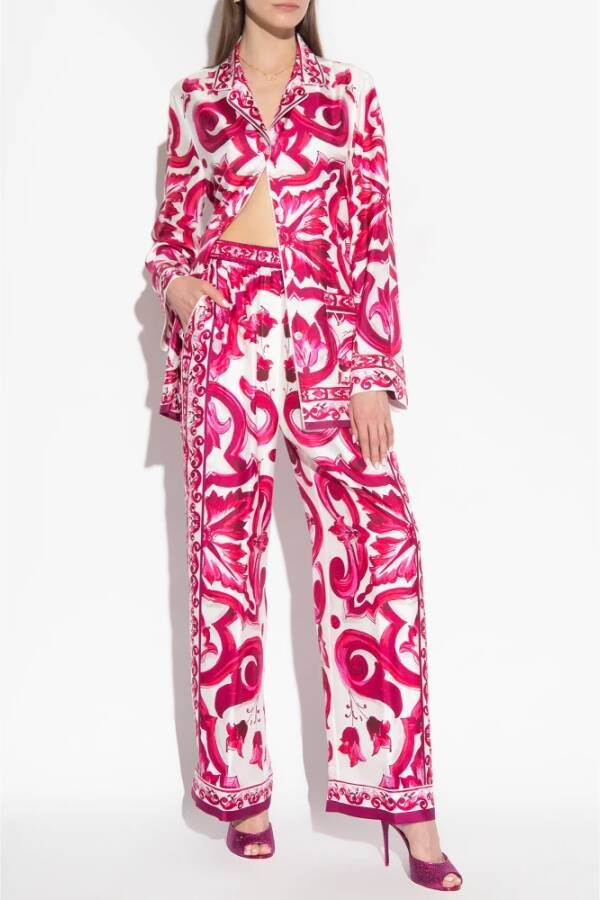 Dolce & Gabbana Zijden broek Roze Dames