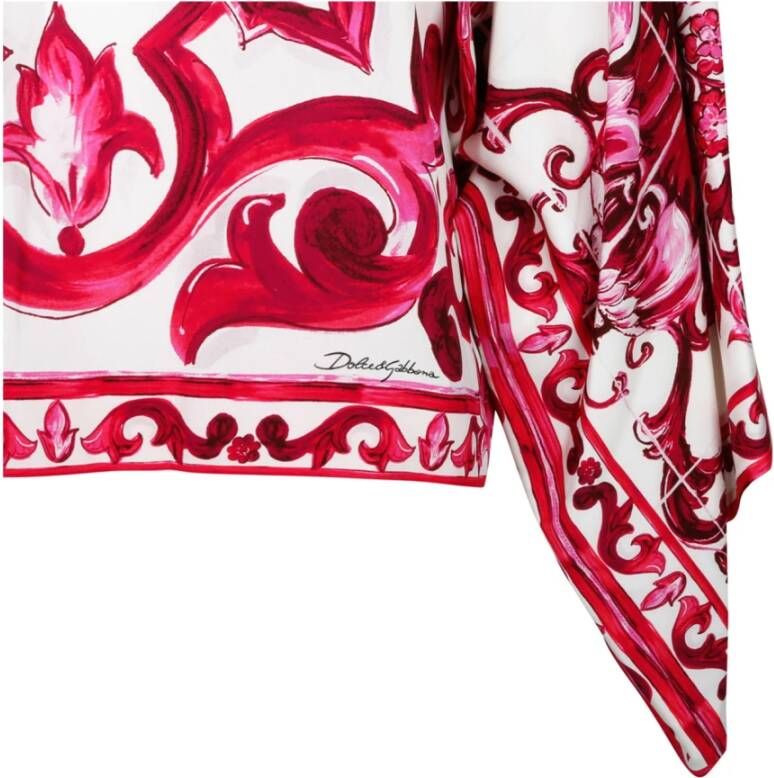 Dolce & Gabbana Zijden Majolica Print Blouse Red Dames