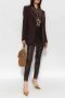 Dolce & Gabbana Luipaardprint Zijden Blouse met Gerimpelde Details Brown Dames - Thumbnail 2