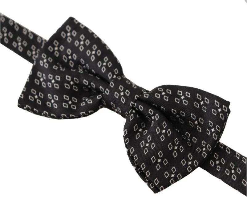 Dolce & Gabbana Zijden strik met polka dot Zwart Heren