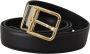 Dolce & Gabbana Zwart Klassiek Leren Goud Metalen Logo Gesp Riem Zwart Unisex - Thumbnail 2