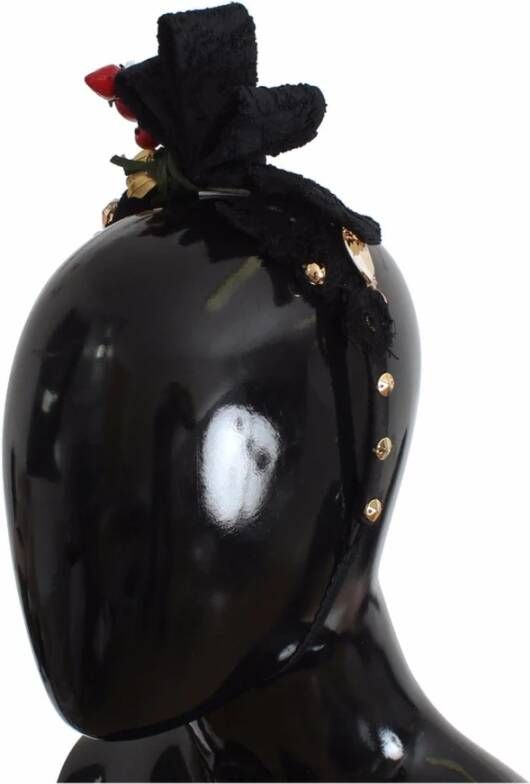 Dolce & Gabbana Zwart kristallen versierd diadeem hoofdband Zwart Dames