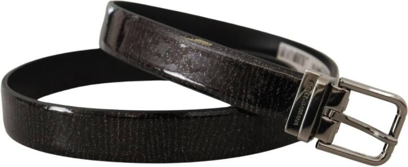Dolce & Gabbana Zwart Leren Metalen Gesp Riem Zwart Unisex