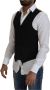 Dolce & Gabbana Zwart Wol Stretch Gilet Formeel Vest Black Heren - Thumbnail 2