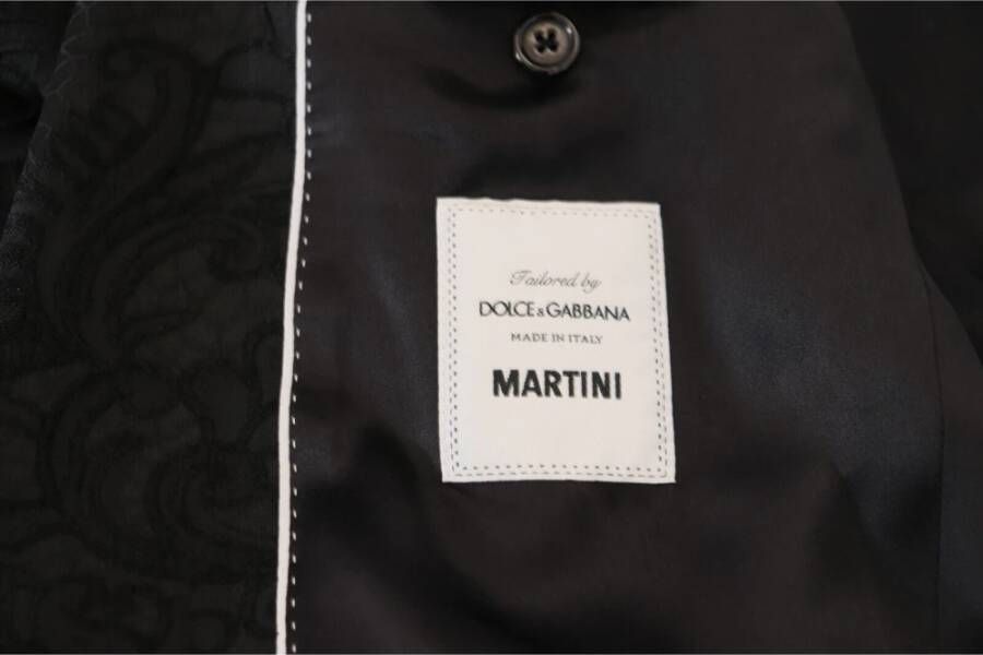 Dolce & Gabbana Zwarte Bloemen Jacquard Single Breasted Blazer Black Heren