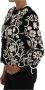Dolce & Gabbana Zwarte Bloemen Kristal Wollen Jas Multicolor Dames - Thumbnail 2
