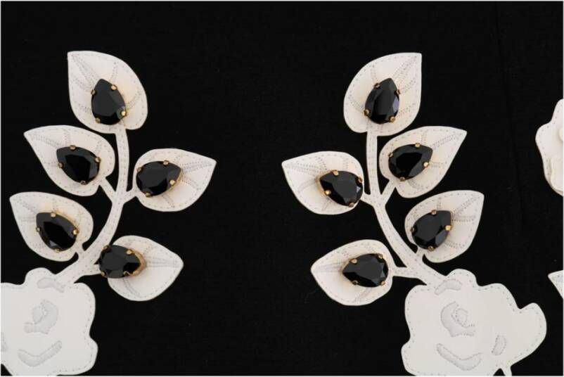 Dolce & Gabbana Zwarte Bloemenkristal Potloodrok Multicolor Dames