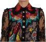 Dolce & Gabbana Zwart Kant Kristal Space Blouse Multicolor Dames - Thumbnail 2