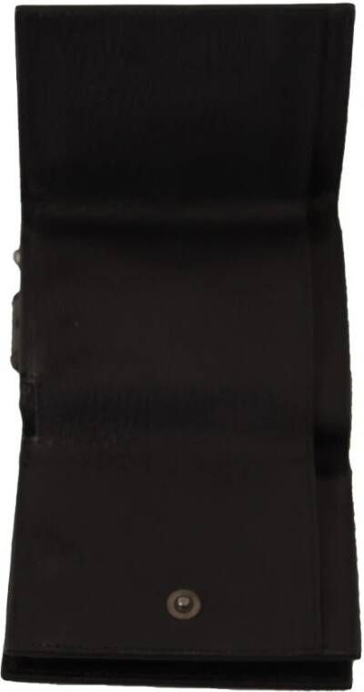 Dolce & Gabbana Zwarte Leren Trifold Portemonnee Riem Multi Kit Portemonnee Black Dames