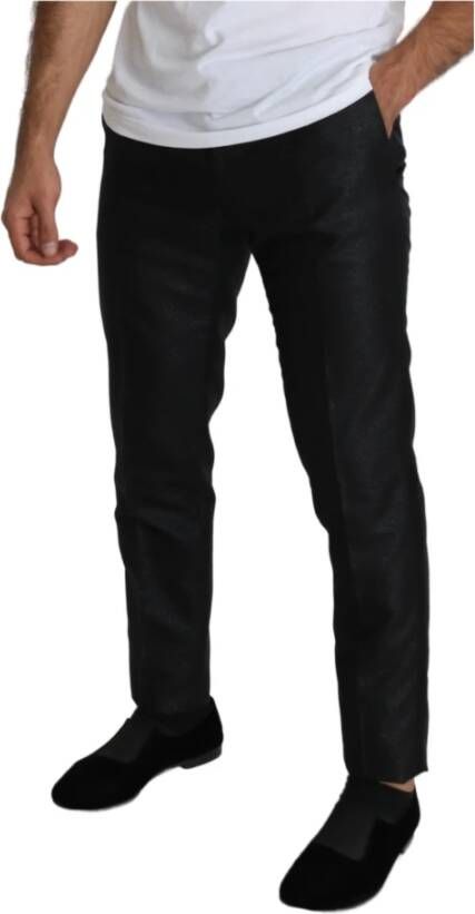 Dolce & Gabbana Zwarte Metallic Skinny Broekjurk Black Heren