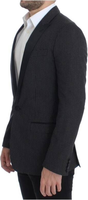 Dolce & Gabbana Zwarte polka dot slim fit blazer Zwart Heren