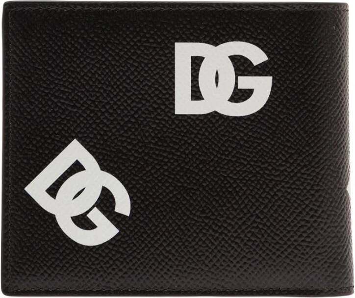 Dolce & Gabbana Zwarte Portemonnees met Logo DG Zwart Heren