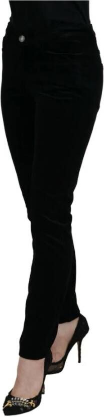 Dolce & Gabbana Zwarte Skinny Jeans met Middelhoge Taille Zwart Dames