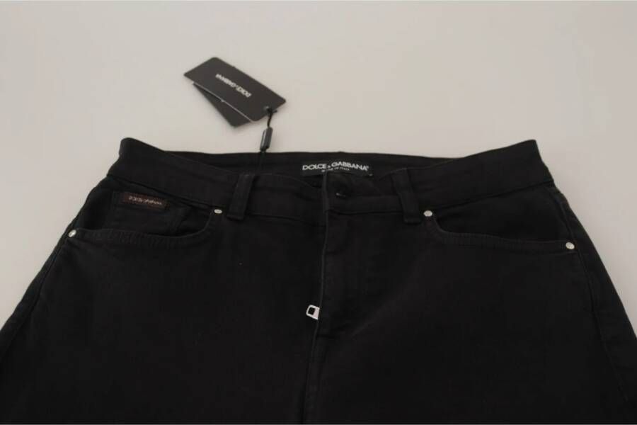 Dolce & Gabbana Zwarte Skinny Jeans met Middelhoge Taille Zwart Dames
