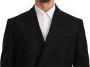 Dolce & Gabbana Black Slim Fit Jacket Coat Wool Blazerjas Zwart Heren - Thumbnail 2