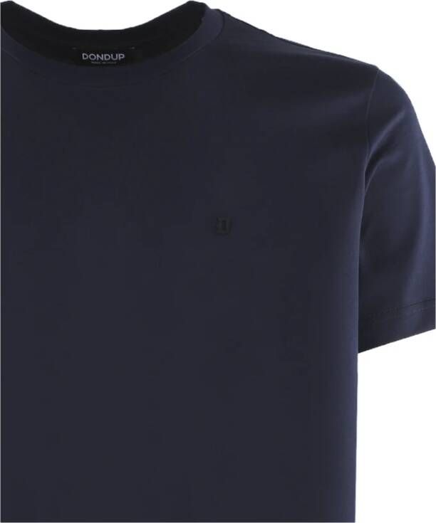 Dondup Blauw Logo T-shirt voor Heren Italiaans Katoen Blue Heren