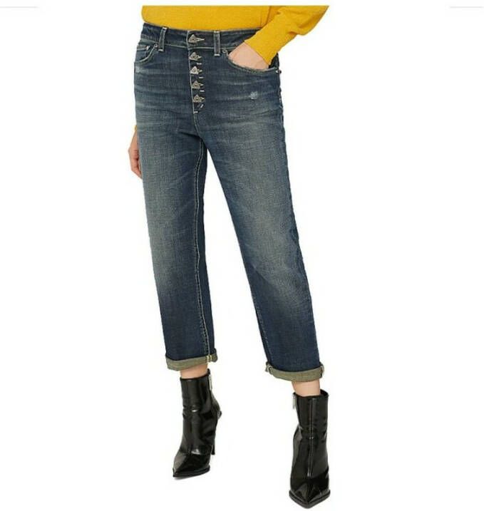 Dondup Cropped Jeans Blauw Heren